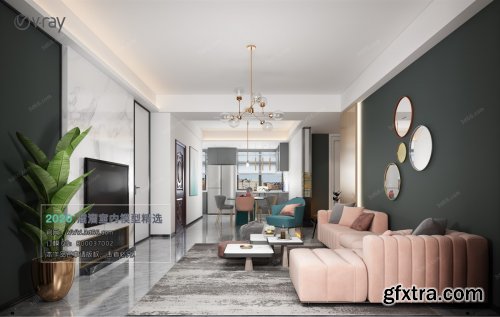 Modern style Livingroom Vray 07