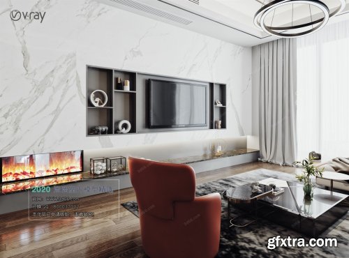 Modern style Livingroom Vray 12