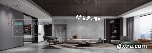 Modern style Livingroom Vray 15