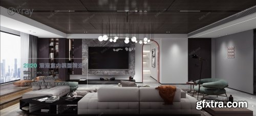 Modern style Livingroom Vray 15