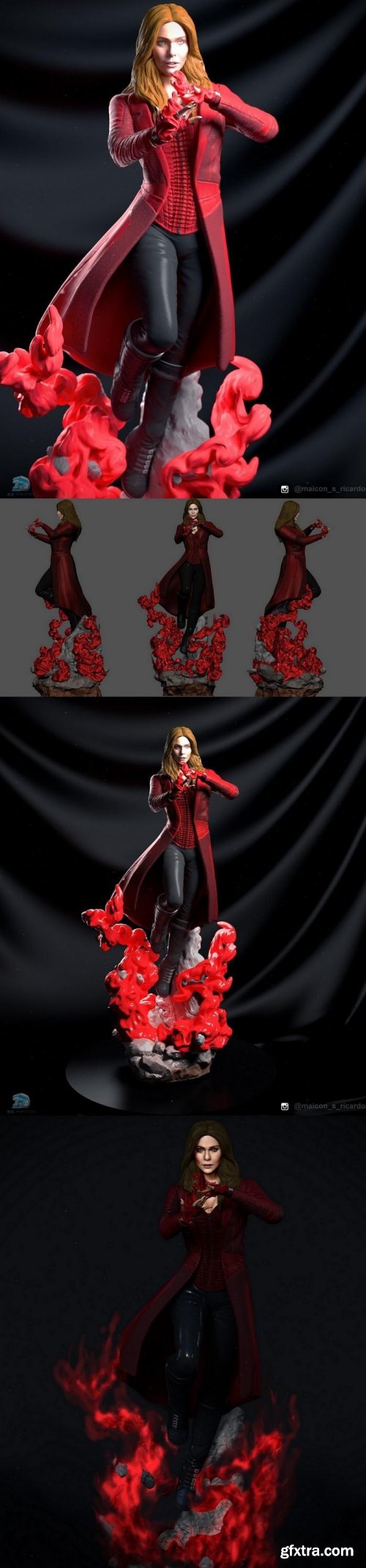 Marvel Comics – Scarlet witch statue – Artstation