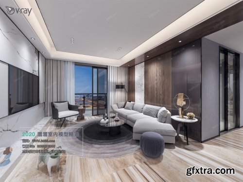 Modern style Livingroom Vray 18