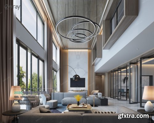 Modern style Livingroom Vray 20