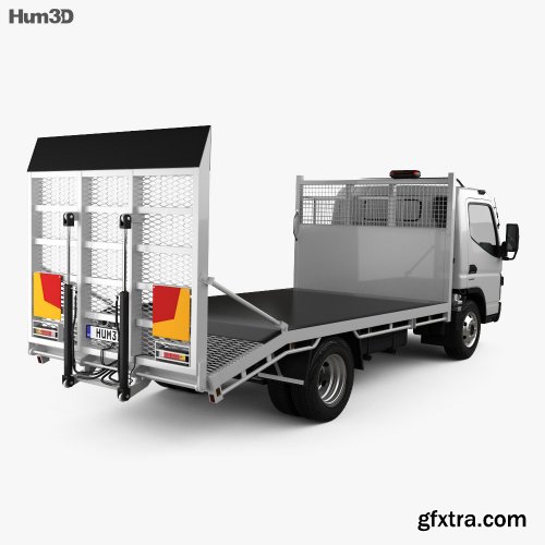 Mitsubishi Fuso Canter (815) Wide Single Cab Tilt Tray Beaver Tail Truck 2016 3D model