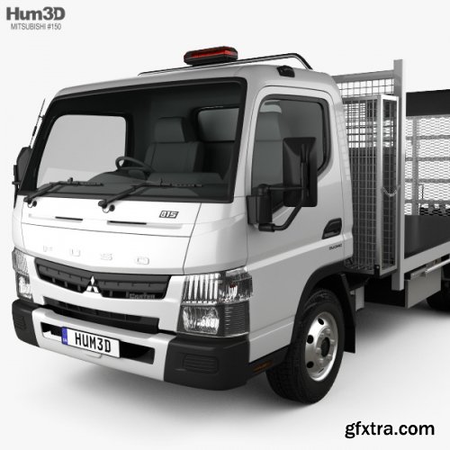 Mitsubishi Fuso Canter (815) Wide Single Cab Tilt Tray Beaver Tail Truck 2016 3D model