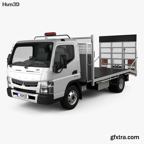 Mitsubishi Fuso Canter (815) Wide Single Cab Tilt Tray Beaver Tail Truck 2016 3D model