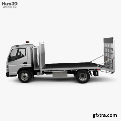 Mitsubishi Fuso Canter (815) Wide Single Cab Tilt Tray Beaver Tail Truck 2016 3D model