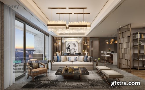 Modern style Livingroom Vray 22