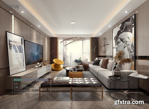 Modern style Livingroom Vray 26