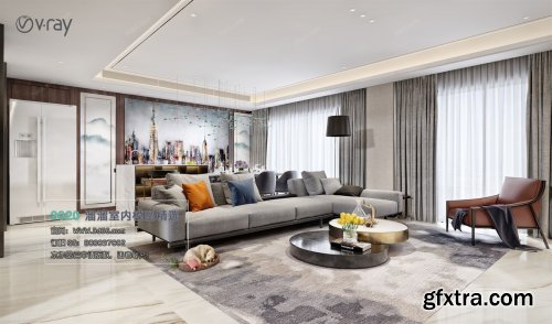 Modern style Livingroom Vray 35