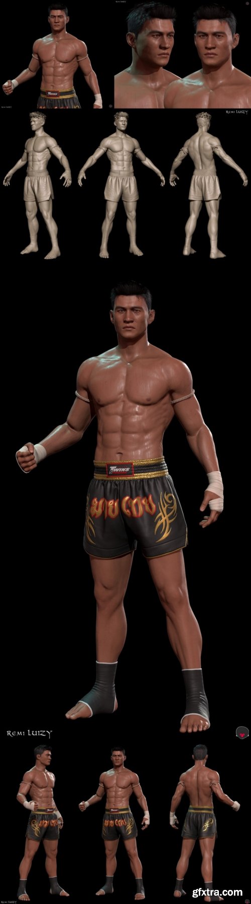 Nak Muay - Muay Thai Male Fighter 3D Model