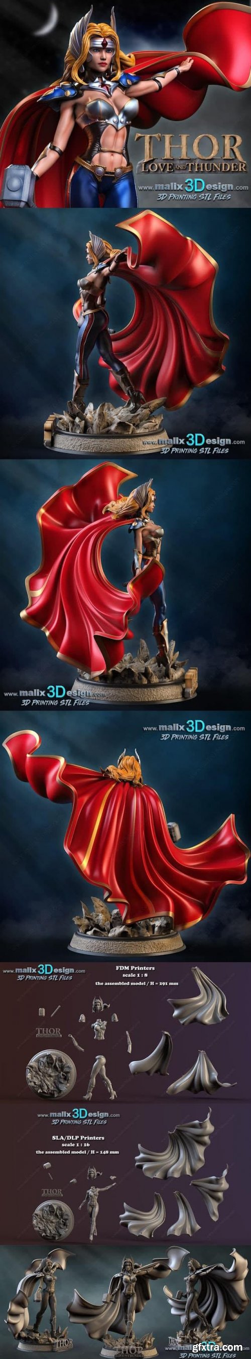 Lady Thor 3D Print Model