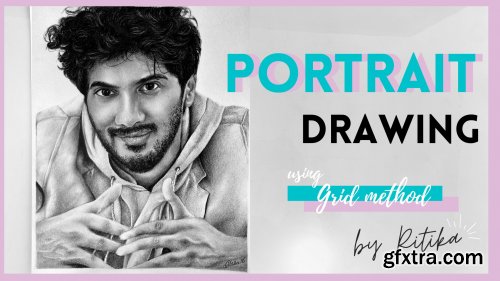  Drawing a Realistic Portrait - Grid Method || Portrait drawing for beginners