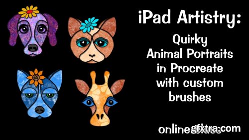 iPad Artistry: Quirky Animal Portraits - with custom Procreate brushes