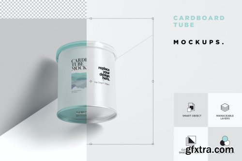  Small Cardboard Tube Box Mockups