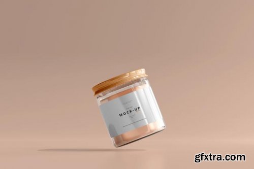 Glass cosmetic jar mockup