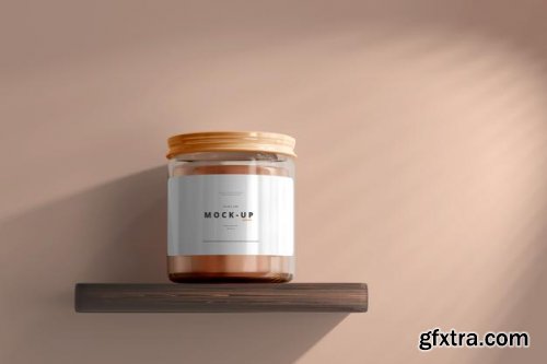 Glass cosmetic jar mockup