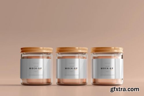 Glass cosmetic jar mockup