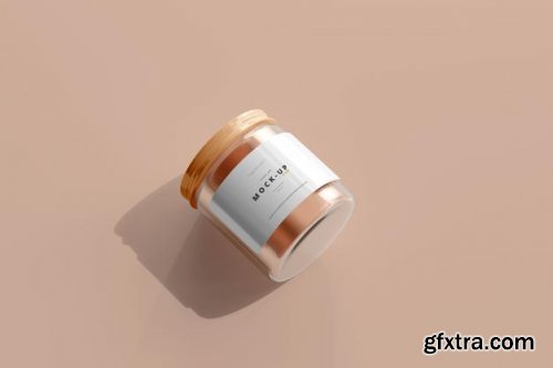 Glass cosmetic jar mockup