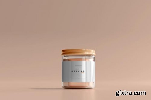 Glass cosmetic jar mockup