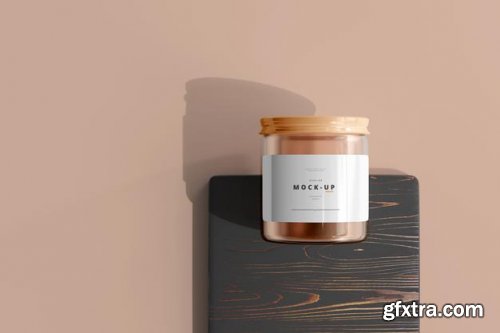 Glass cosmetic jar mockup