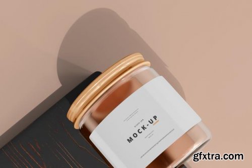 Glass cosmetic jar mockup