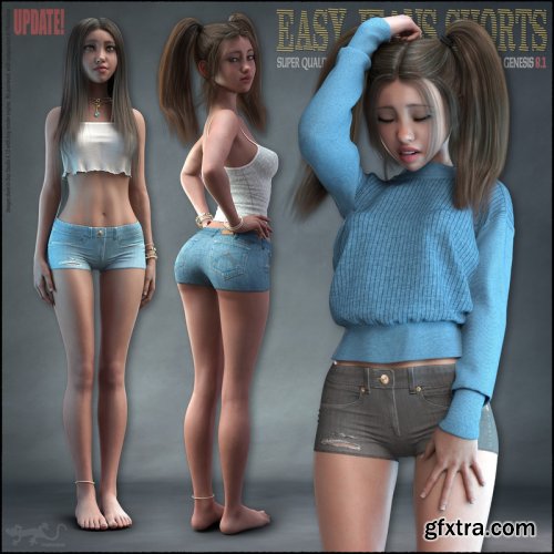 Easy Jeans Shorts for Genesis 8 and 8.1