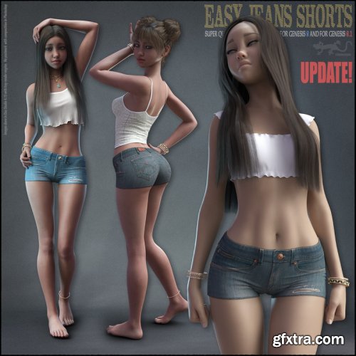 Easy Jeans Shorts for Genesis 8 and 8.1