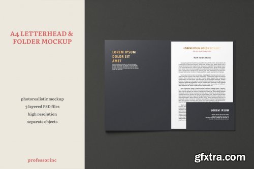 A4 Letterhead & Folder Mockup