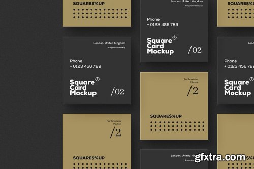 Square Business Card Mockup