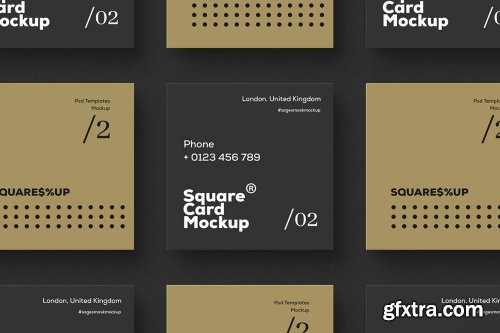 Square Business Card Mockup