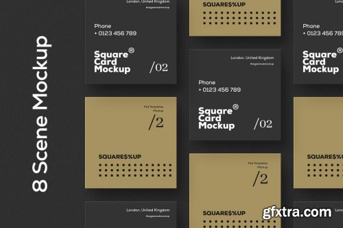 Square Business Card Mockup