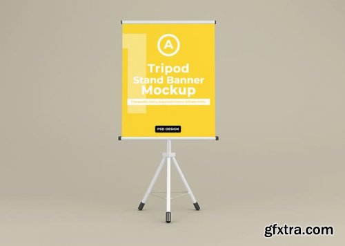 Tripod banner stand mockup