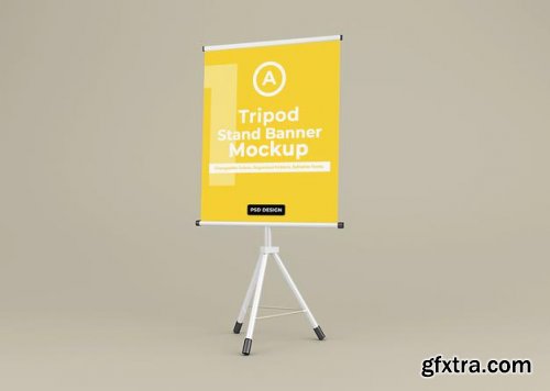 Tripod banner stand mockup