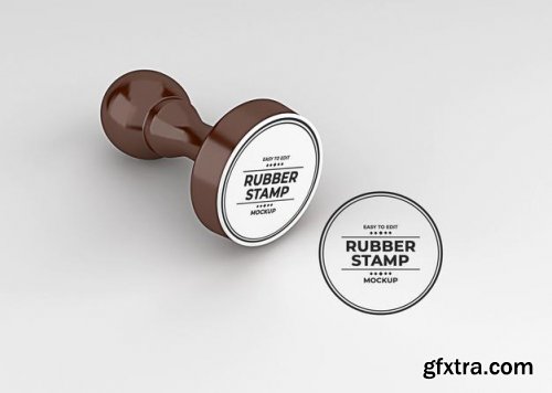 Rounded rubber stamp logo mockup