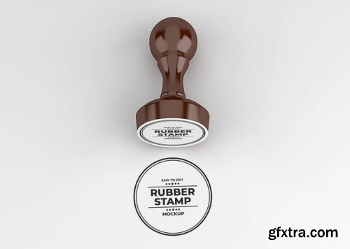 Rounded rubber stamp logo mockup