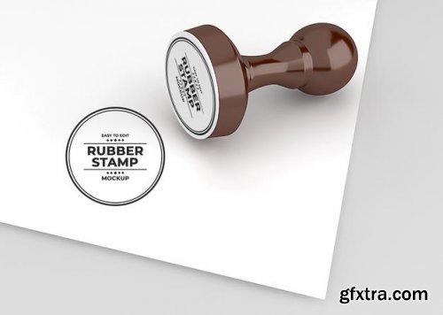 Rounded rubber stamp logo mockup