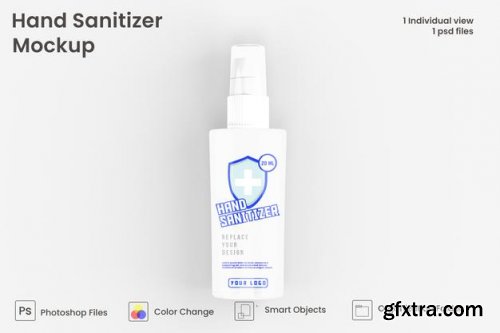 Glossy spray bottle mockup