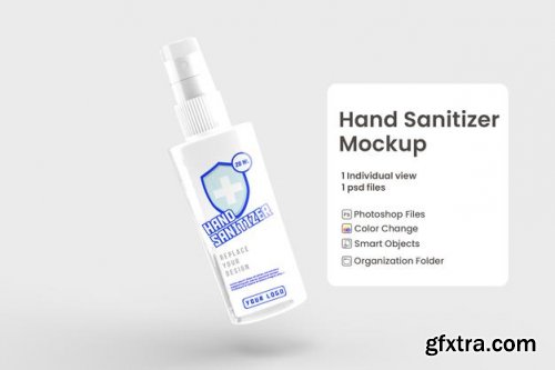 Glossy spray bottle mockup