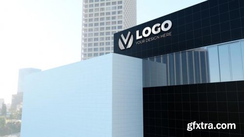 Realistic building company logo mockup