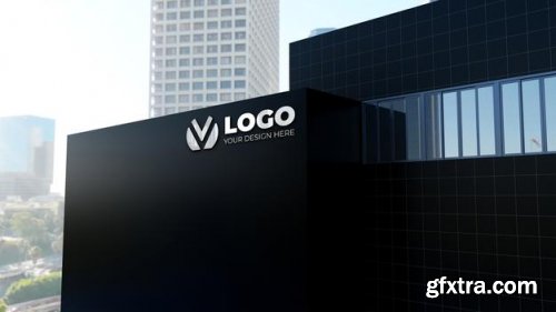 Realistic building company logo mockup