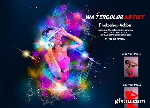 CreativeMarket - Watercolor Artist Photoshop Action 6004640