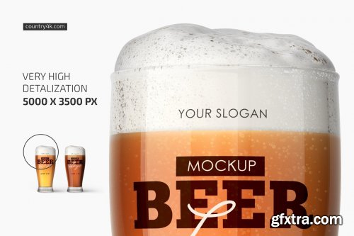 CreativeMarket - Beer Glass Mockup 6093265