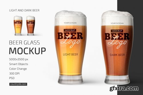 CreativeMarket - Beer Glass Mockup 6093265