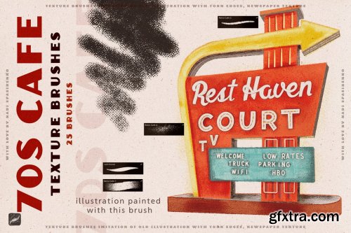 CreativeMarket - 70s Cafe Procreate Texture Brushes 5997668