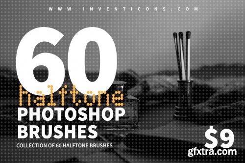 CreativeMarket - 60 Halftone Photoshop Brushes 6028561