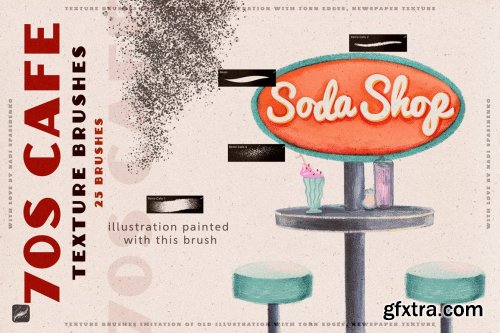 CreativeMarket - 70s Cafe Procreate Texture Brushes 5997668