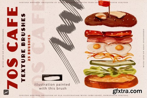 CreativeMarket - 70s Cafe Procreate Texture Brushes 5997668