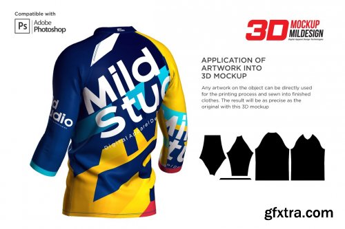 CreativeMarket - 3D Men's Raglan Trail Jersey Mockup 6028724