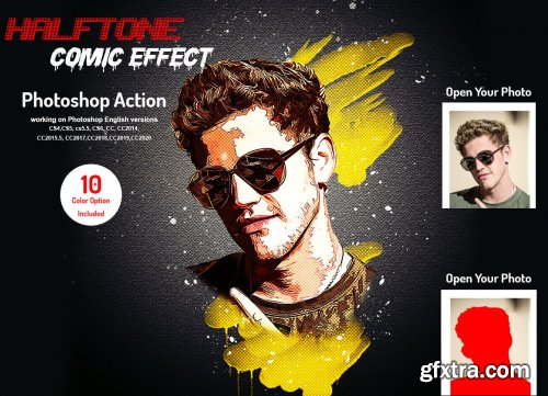 CreativeMarket - Halftone Comic Effect PS Action 6025947